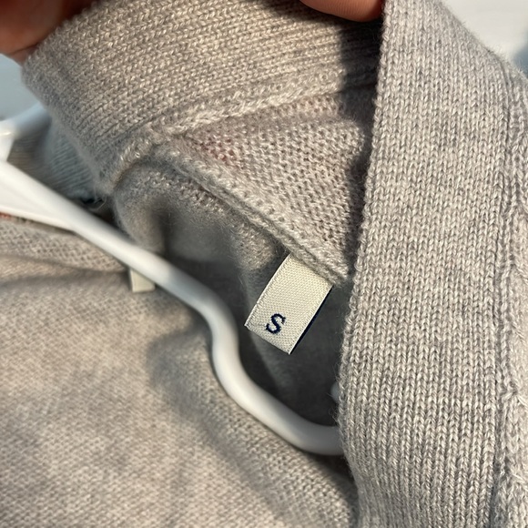 Moncler Maglia tricot 100% cashmere gray and pink cardigan size small - Picture 10 of 13